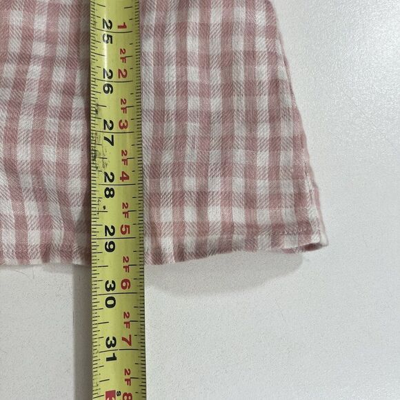 Reformation Roarke Mini Dress Women’s 2 100% Linen Pink White Gingham Plaid - Picture 5 of 7